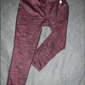 Pink striped athletic (yoga) pants